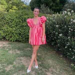 Hansen & Gretel Bubble Hem Cosmo Mini Dress Pink